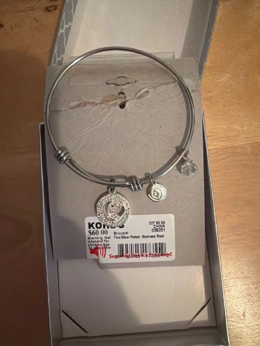 Love This Life Silver 'Love U to the Moon & Back' Expandable Bangle - Picture 2 of 4